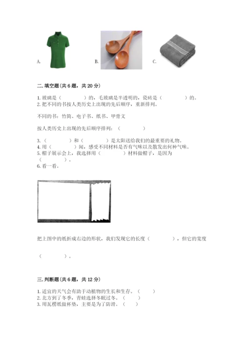 教科版小学二年级上册科学期末测试卷（模拟题）.docx