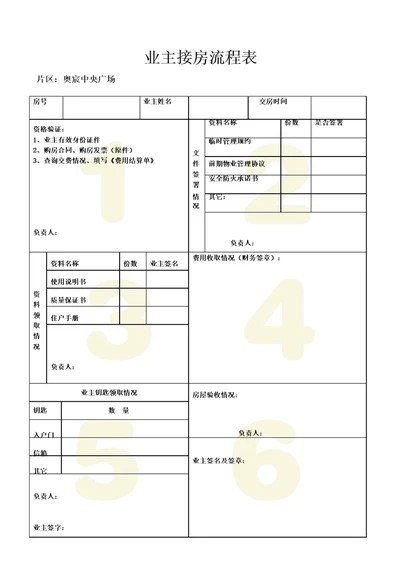 业主接房流程表