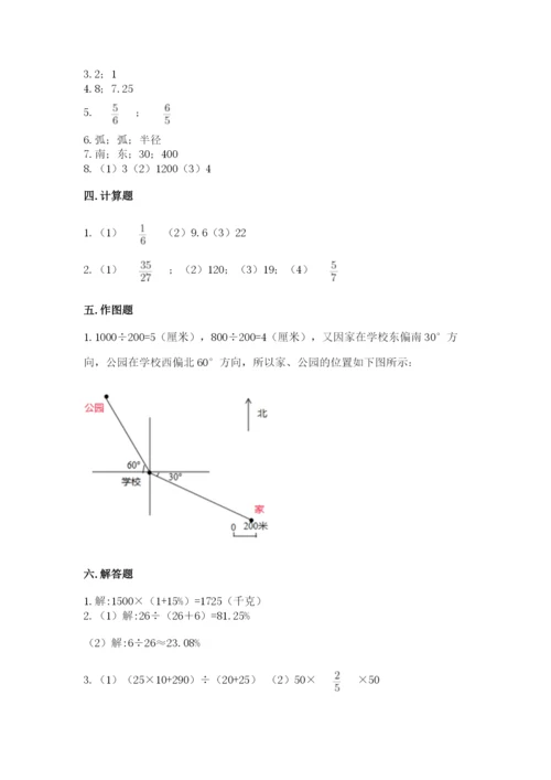 小学数学六年级上册期末卷附答案（夺分金卷）.docx