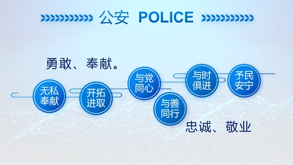 蓝色大气公安信息化建设动态PPT模板