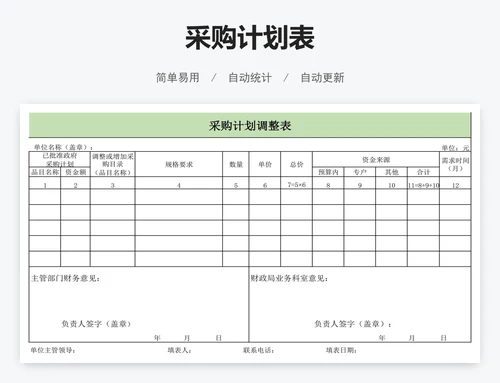 采购计划表