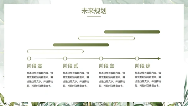 简约植物保研夏令营自我介绍PPT模板