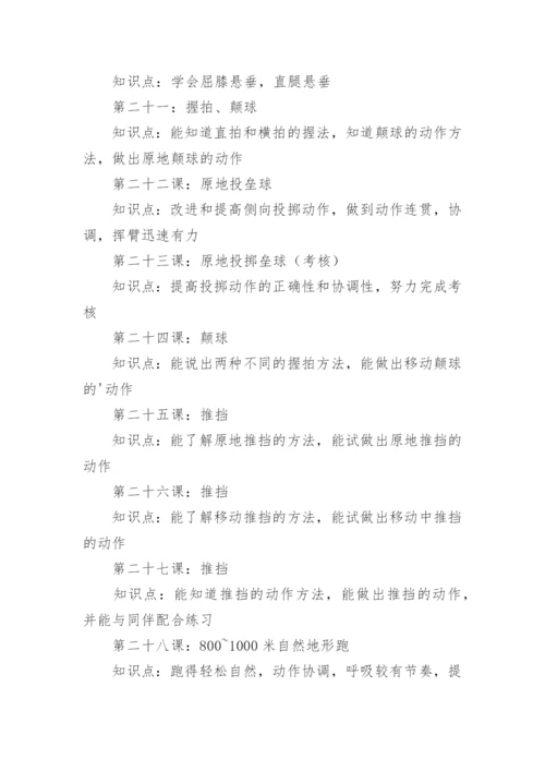 四年级上册体育课的知识点.docx