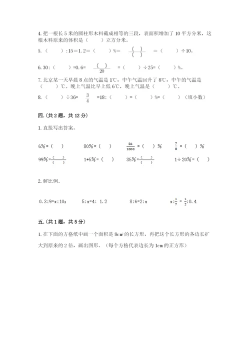 人教版数学六年级下册试题期末模拟检测卷精品（全国通用）.docx