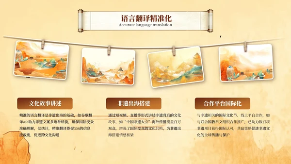 黄色插画风大学生非遗比赛PPT模板
