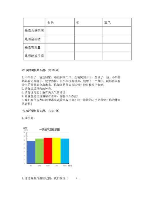 教科版三年级上册科学期末测试卷【全国通用】.docx