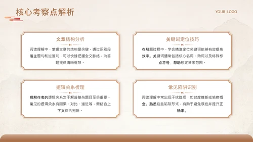 黄色中国风语文阅读理解高分技巧全解析PPT