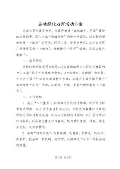 造林绿化双百活动方案.docx