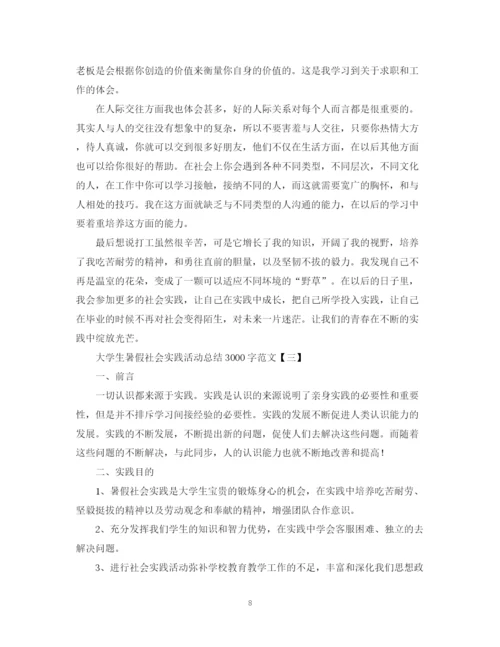 精编之大学生暑假社会实践活动总结3000字范文.docx