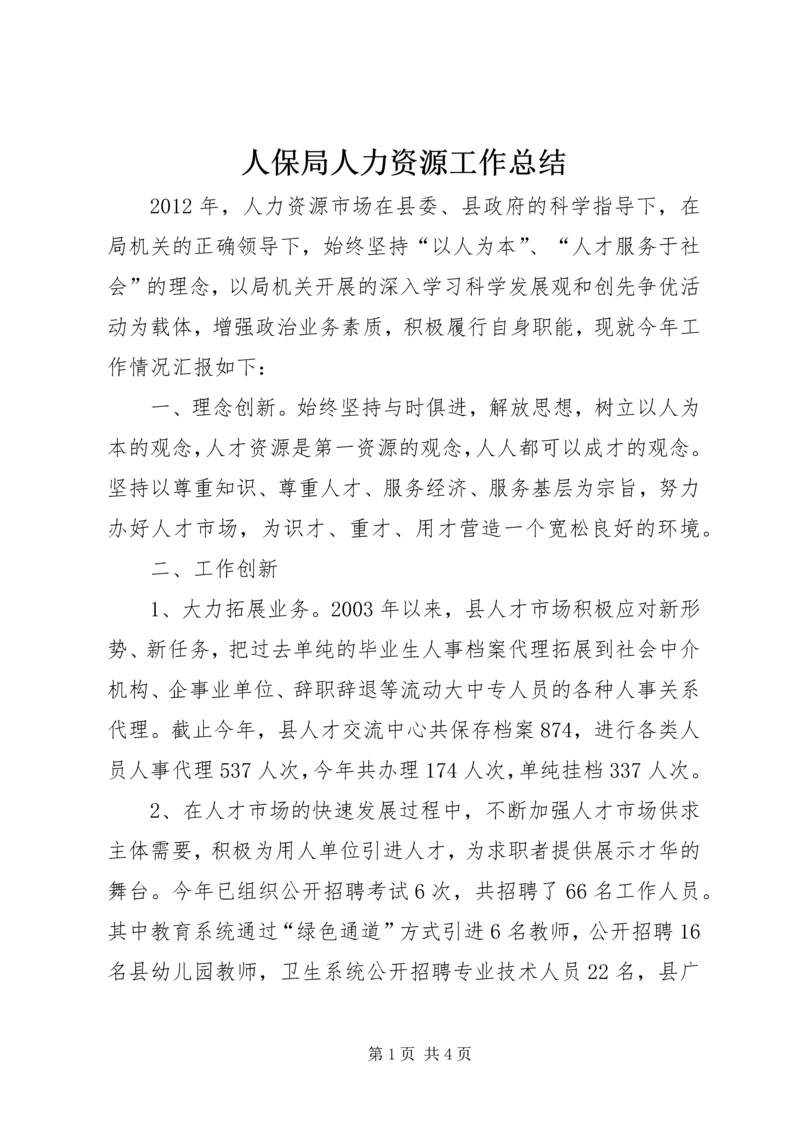 人保局人力资源工作总结.docx