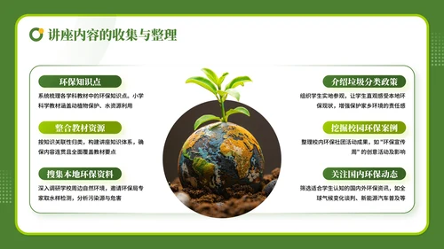 绿色商务风学校教师的环保科普讲座