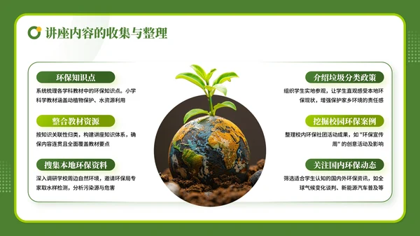 绿色商务风学校教师的环保科普讲座