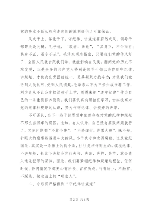 守纪律讲规矩主题教育心得体会.docx