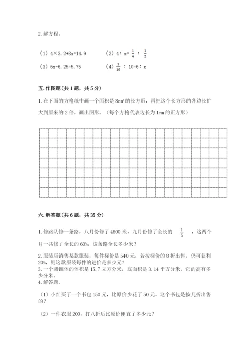 沭阳县六年级下册数学期末测试卷（考点梳理）.docx