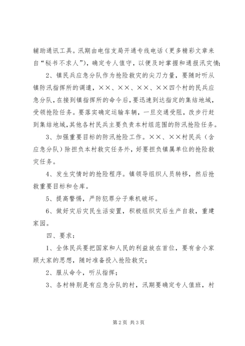 镇民兵防汛抢险方案 (2).docx