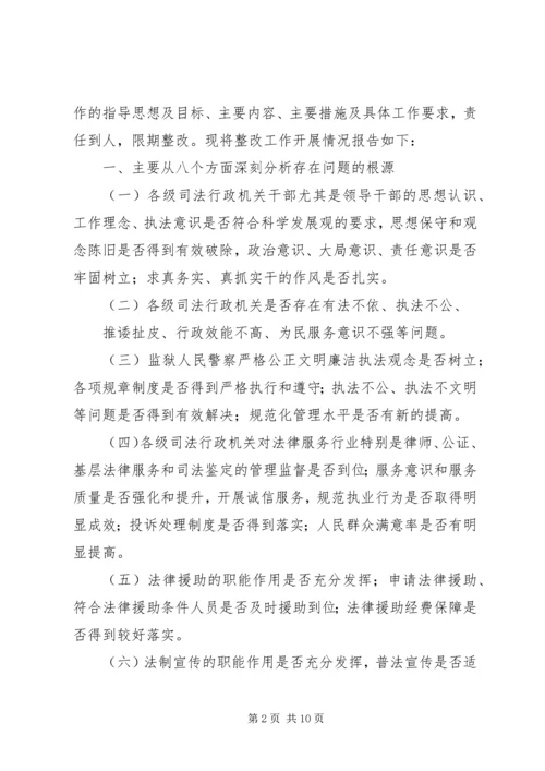 司法行政系统行风评议整改报告.docx