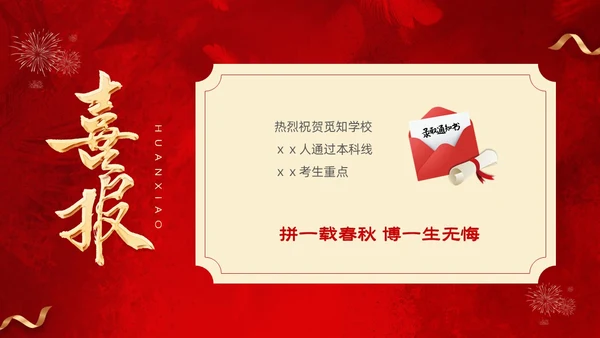 红色喜庆简约企业销售喜报战报捷报PPT