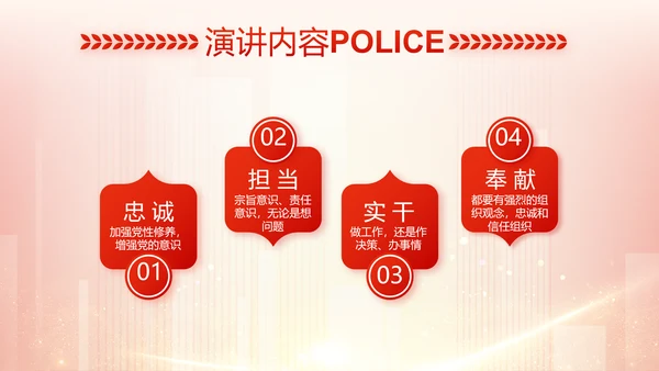 红色大气公安警察工作总结计划PPT