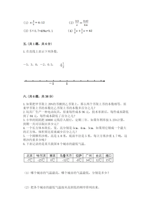 河南省平顶山市六年级下册数学期末测试卷附参考答案（培优）.docx