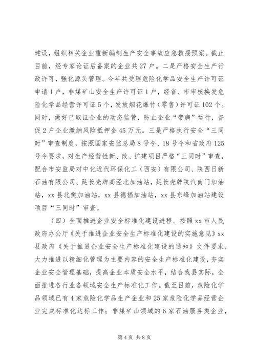 县安全生产监督管理局安全生产工作报告.docx
