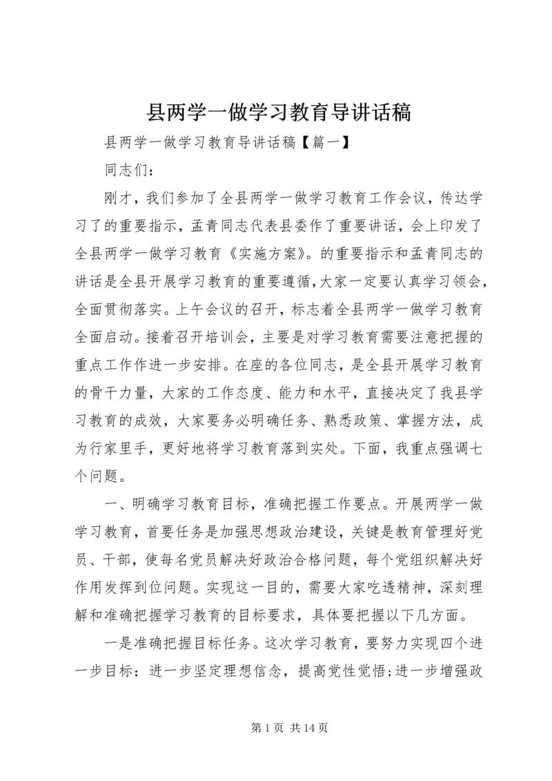 县两学一做学习教育导讲话稿.docx