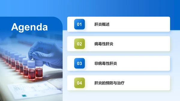 蓝色商务风肝炎——疾病科普PPT模板