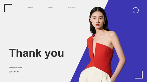 蓝色时尚/奢华服装行业相册图集PPT主题