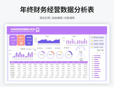 年度财务经营数据分析表