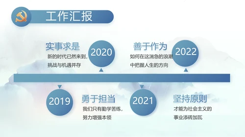 蓝色中国风党风廉政建设工作总结动态PPT模板