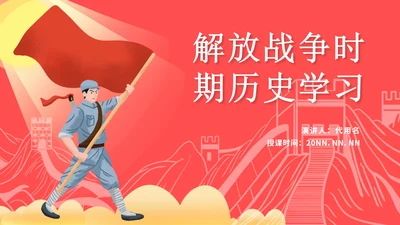 红色党政风历史学习PPT模板