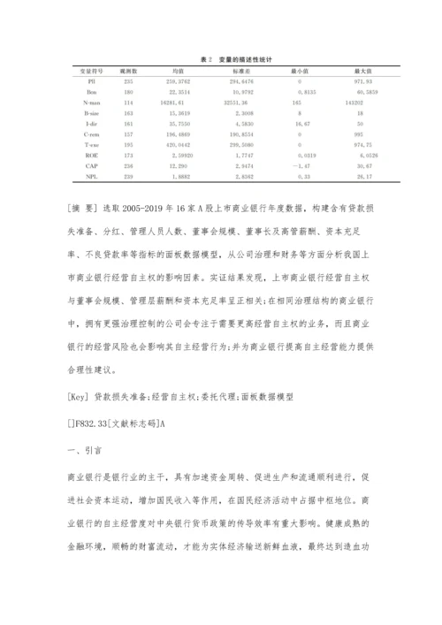上市商业银行经营自主权的影响因素分析.docx