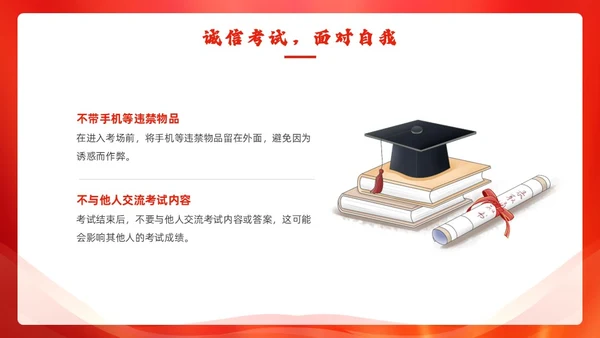 红色简约风期末考动员PPT模板