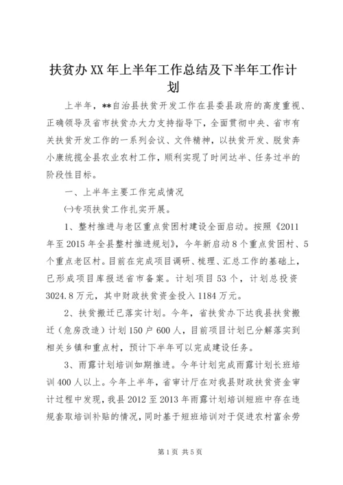 扶贫办XX年上半年工作总结及下半年工作计划 (2).docx