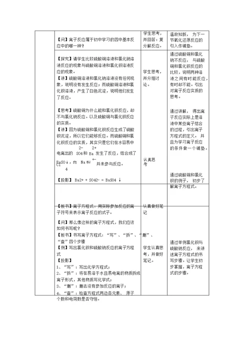 离子反应公开课教案