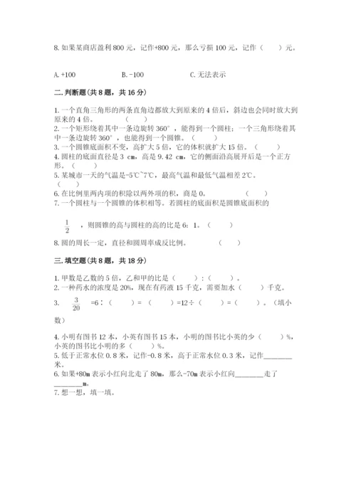 小升初数学期末测试卷及完整答案（网校专用）.docx