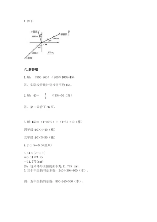 小学六年级上册数学期末测试卷附参考答案（名师推荐）.docx