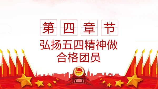 弘扬五四精神做新时代合格共青团员PPT模板