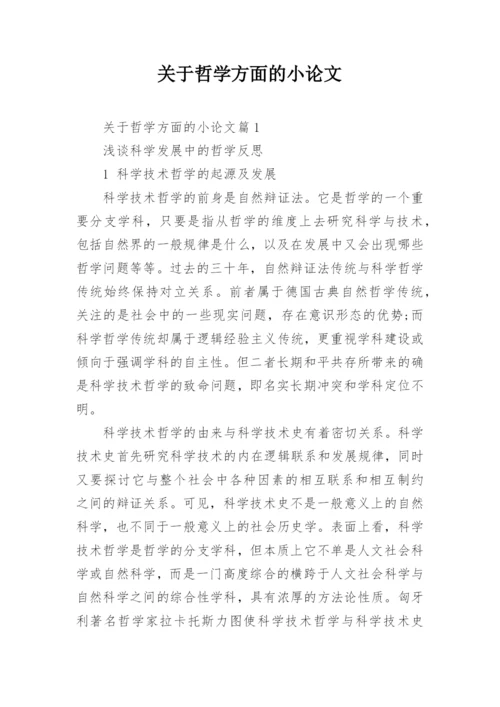 关于哲学方面的小论文.docx