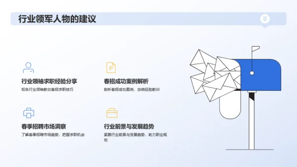 蓝色创意春季招聘求职指南PPT模板