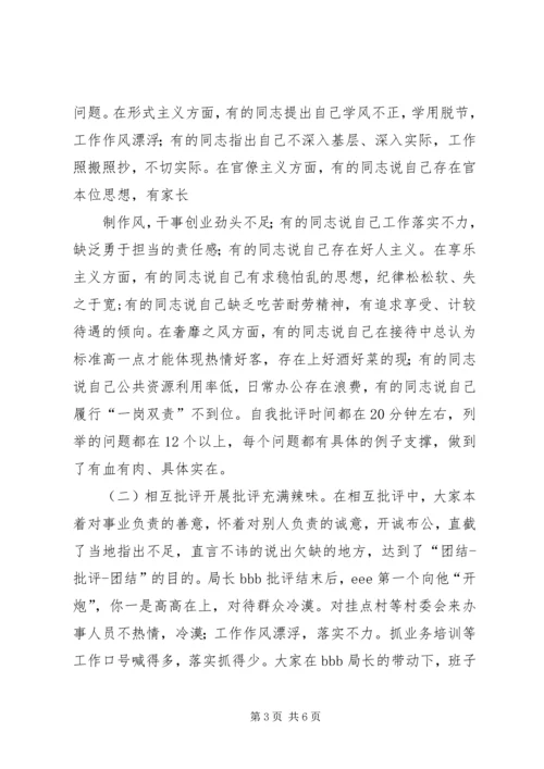 水务局党组班子民主生活会情况汇报 (2).docx