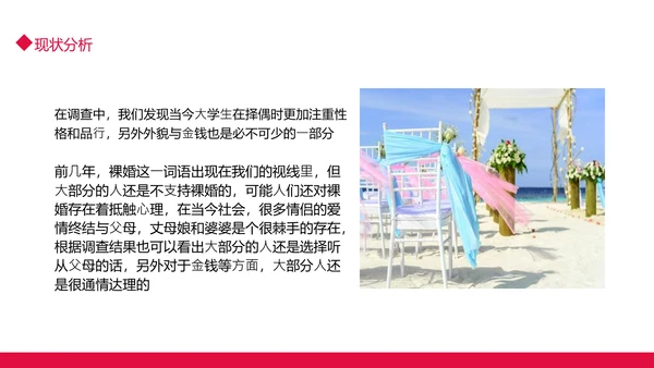 当代青年大学生婚恋意愿调查PPT模板