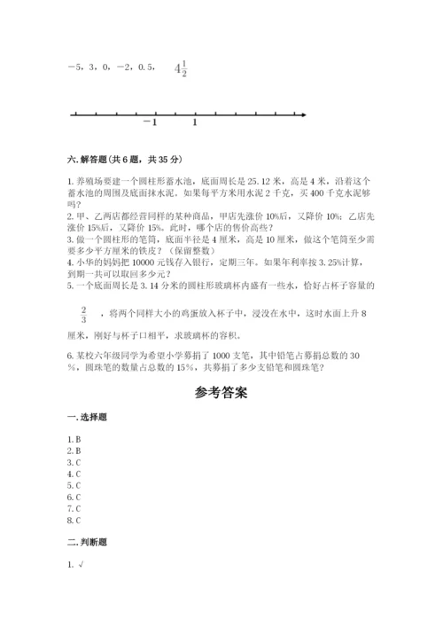小学六年级下册数学期末卷附答案【综合卷】.docx