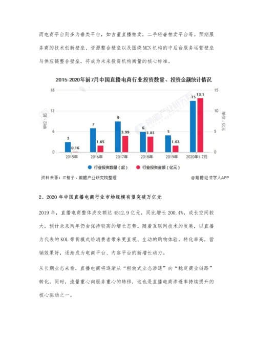 中国直播电商行业市场分析投融资大幅提升-美妆个护行业推广强势.docx