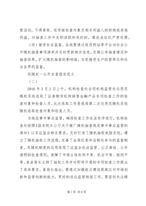 双随机一公开自查报告范文20XX年.docx