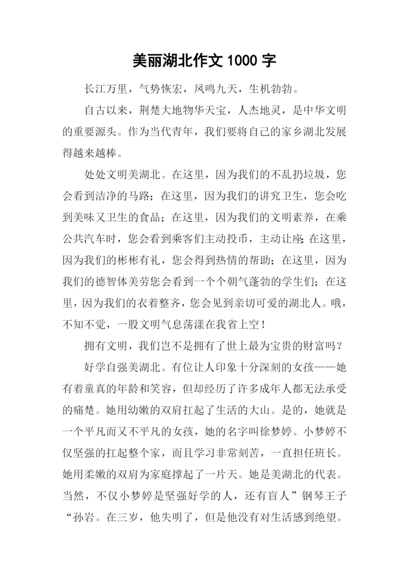美丽湖北作文1000字.docx