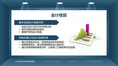 蓝色简约财务总监工作汇报PPT模板