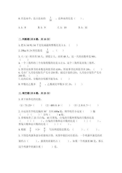 人教版六年级上册数学期末考试卷及一套答案.docx