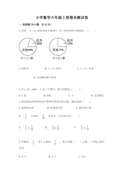 小学数学六年级上册期末测试卷带答案（最新）.docx
