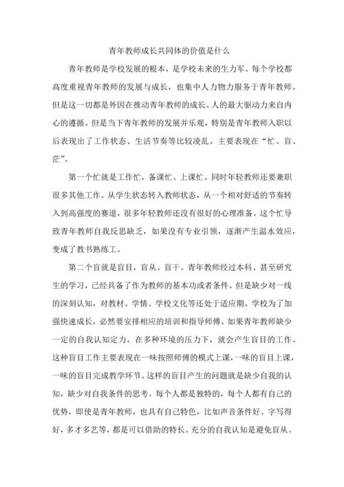 青年教师成长共同体的价值是什么.docx