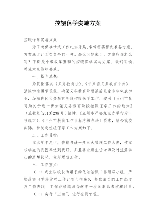 控辍保学实施方案.docx